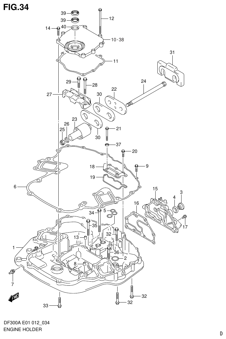 Suzuki DF300AP ENGINE HOLDER parts diagram